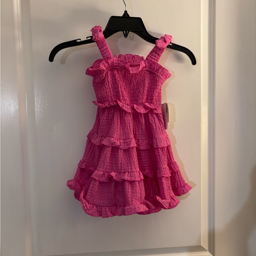 Girls' Planet Gold Pink Ruffle Tiered Summer Dress Sz 2X NWT